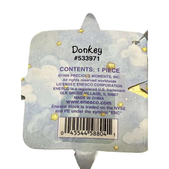 Precious Moments Vintage 1998 Enesco Tender Tails Plush Nativity Donkey - Picture 8 of 11